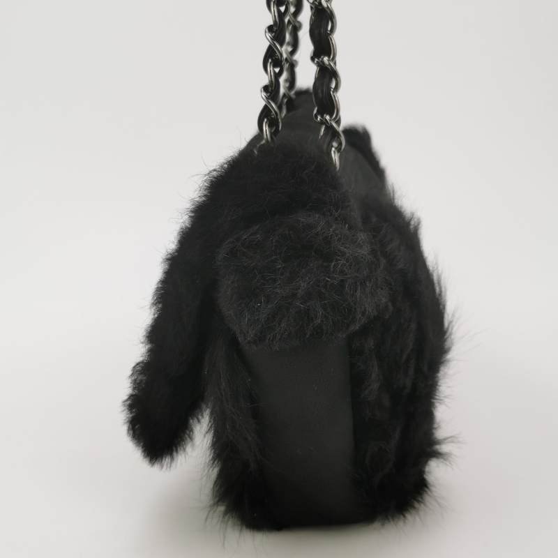 Chanel磨砂皮純色絎縫雙C扣單肩包-2