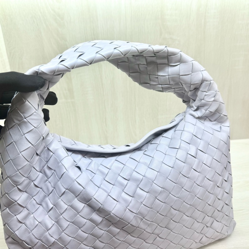 BV淡薰衣草紫小牛皮Hop編織肩背包763966-7