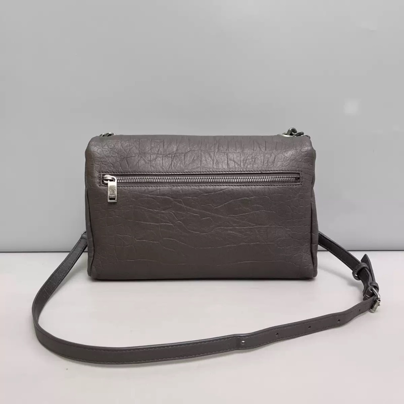 YSL聖羅蘭 咖灰色鰐魚壓紋好萊塢中號包-1