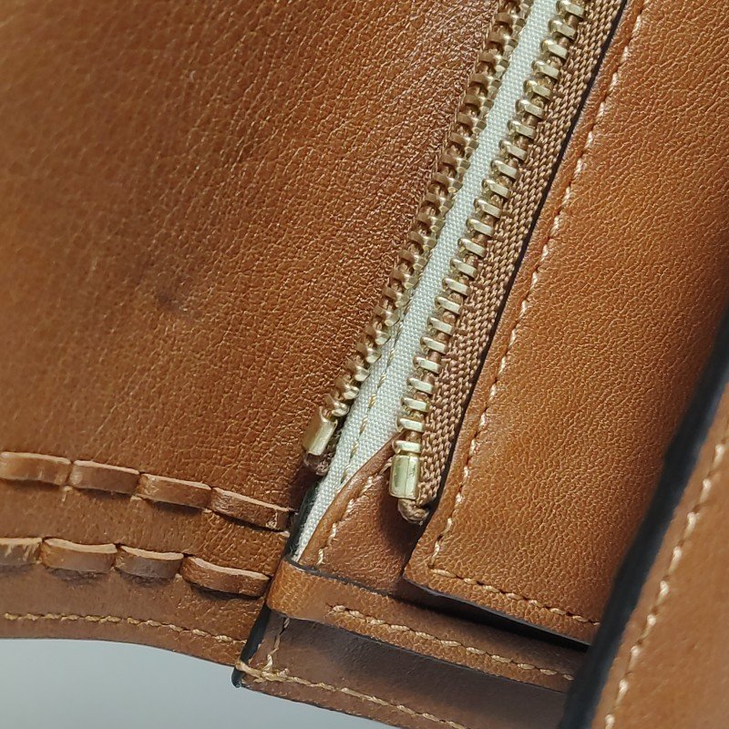 Chloe牛皮純色字母logo編織錢包-13