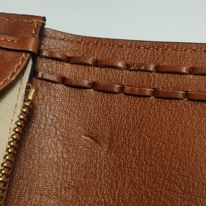 Chloe牛皮純色字母logo編織錢包-14