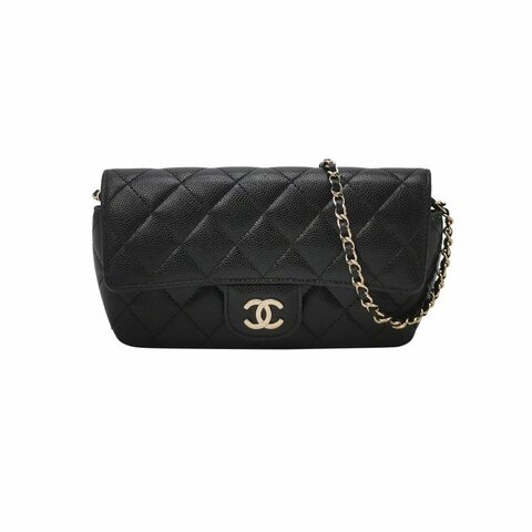Chanel Flap Bag牛皮純色菱格絎縫雙C標識斜挎包單肩包