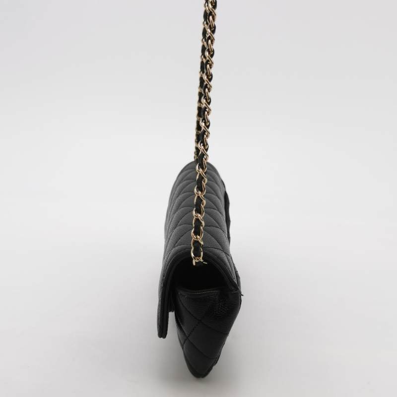 Chanel Flap Bag牛皮純色菱格絎縫雙C標識斜挎包單肩包-2