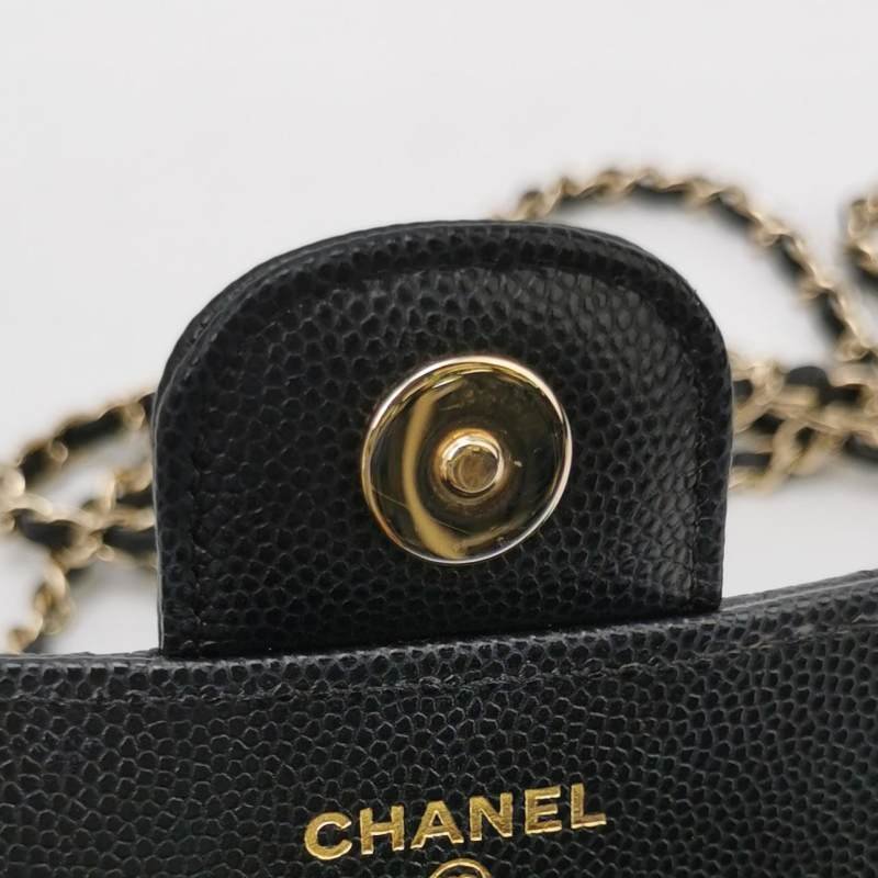 Chanel Flap Bag牛皮純色菱格絎縫雙C標識斜挎包單肩包-7