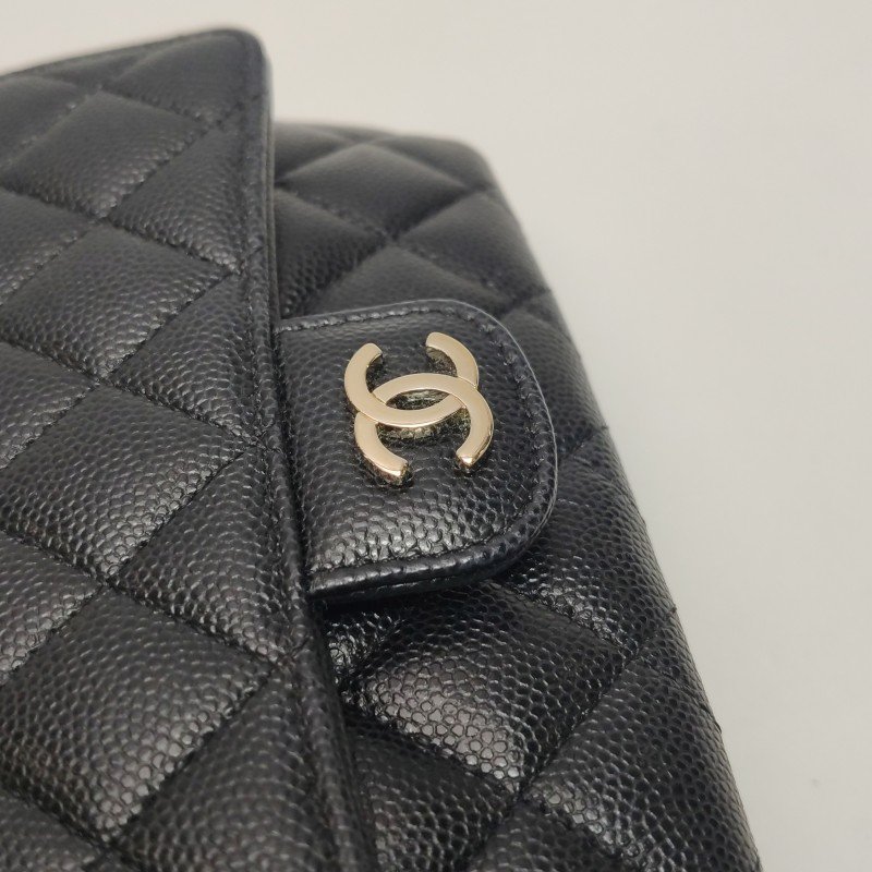 Chanel Flap Bag牛皮純色菱格絎縫雙C標識斜挎包單肩包-12