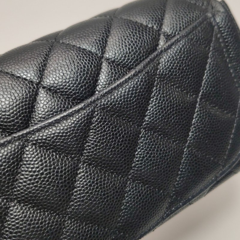Chanel Flap Bag牛皮純色菱格絎縫雙C標識斜挎包單肩包-16