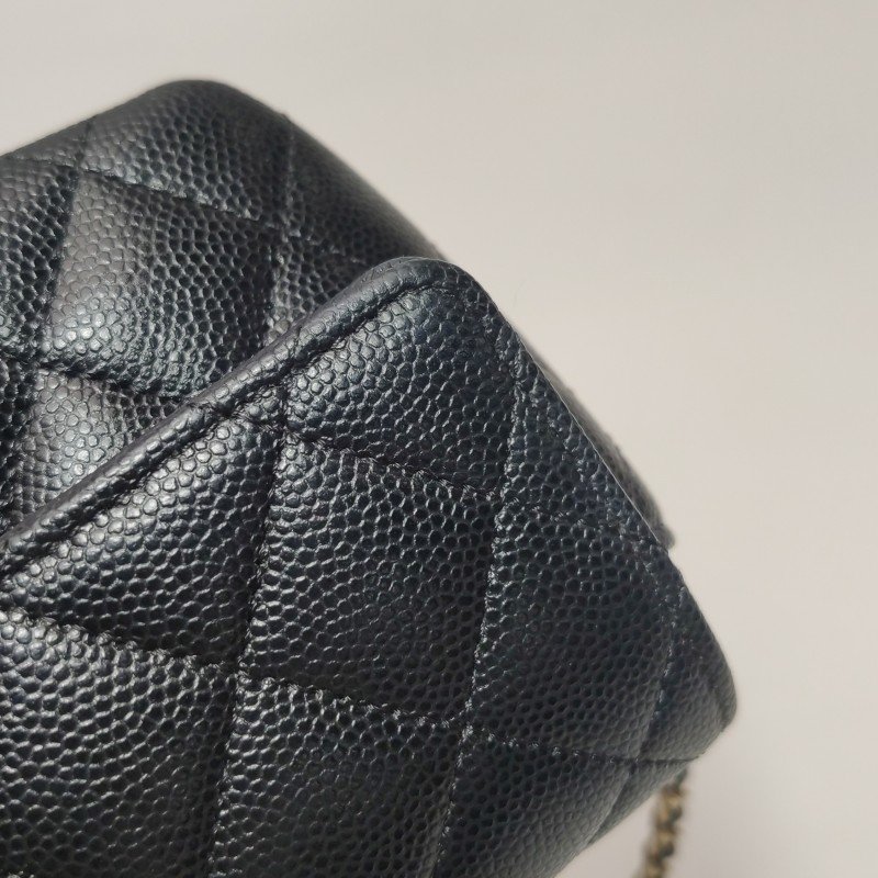 Chanel Flap Bag牛皮純色菱格絎縫雙C標識斜挎包單肩包-17