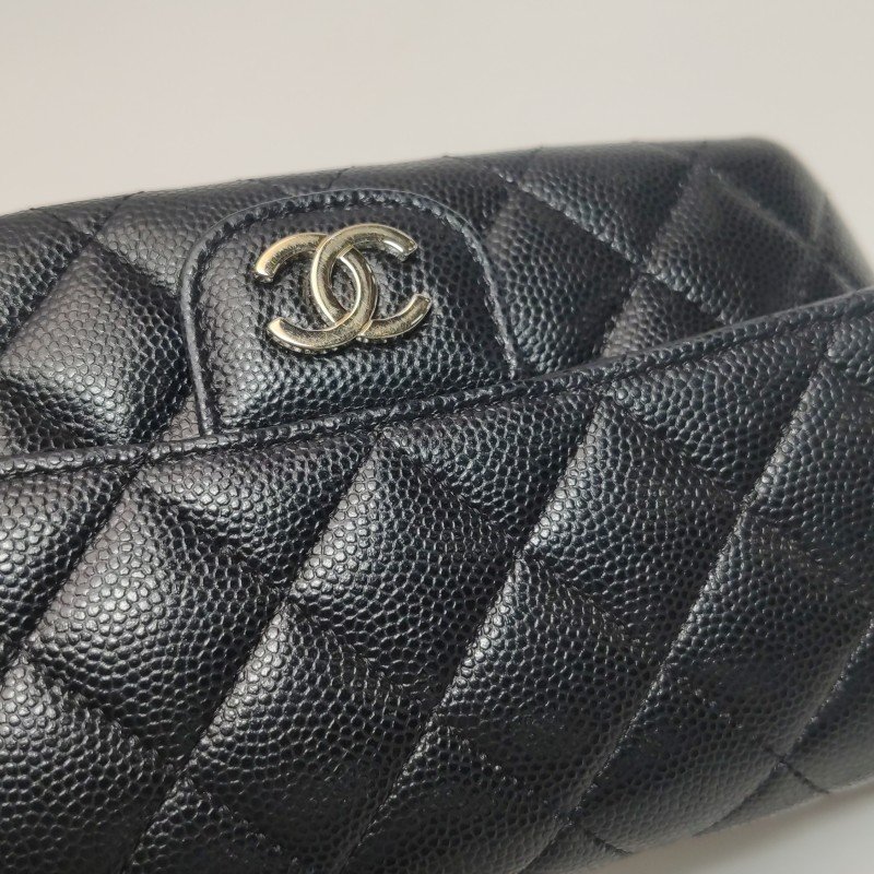 Chanel Flap Bag牛皮純色菱格絎縫雙C標識斜挎包單肩包-18