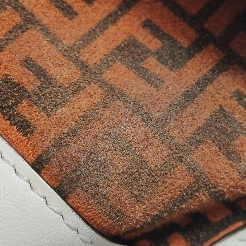 Fendi MonTresor迷你牛皮翻毛皮雙F老花抽繩斜挎包單肩包-13