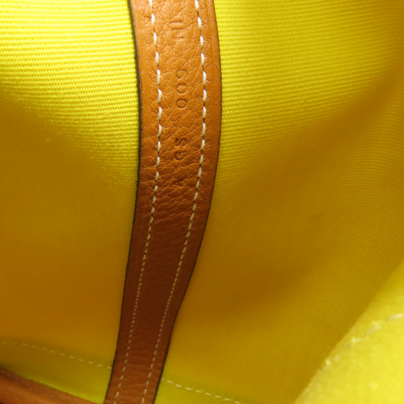 HERMES 帆布Garden Party TPM銀扣手挽袋Lime-8