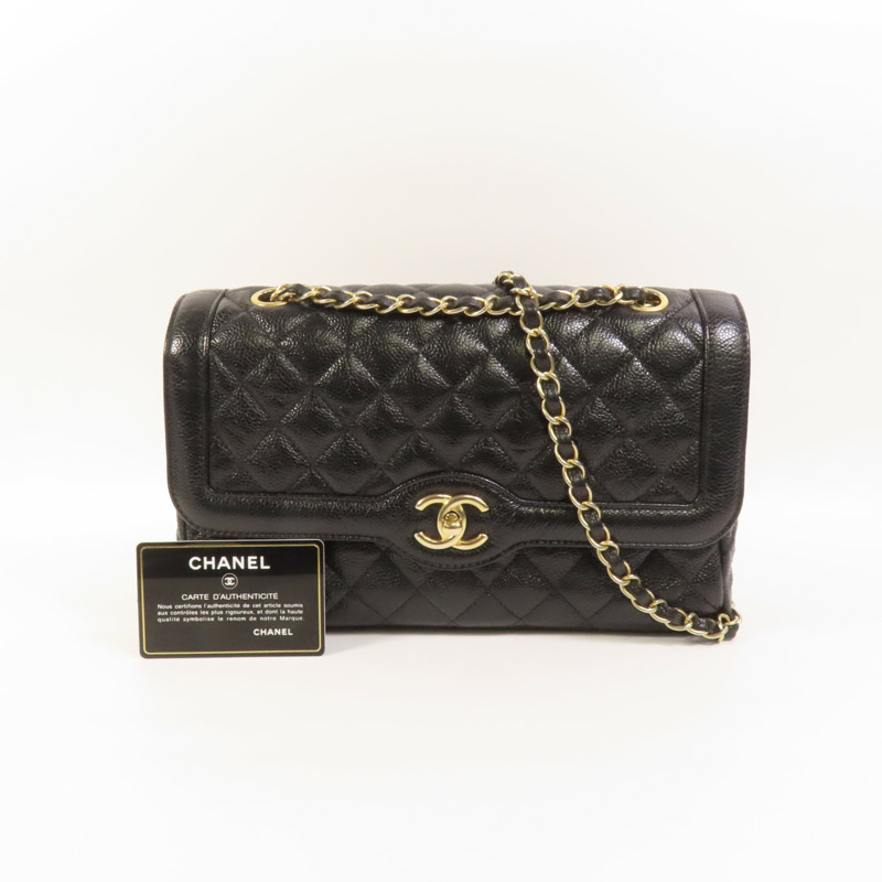 CHANEL 牛皮皮革Shoulder Bag金扣肩背袋-10