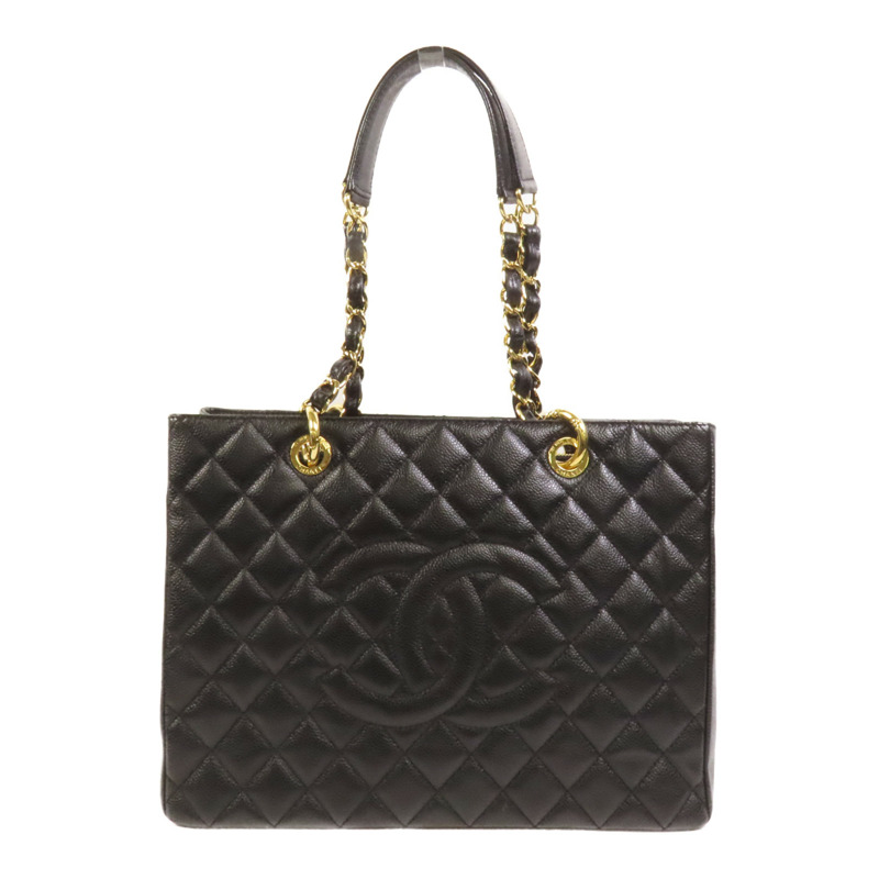 CHANEL 牛皮皮革GST Grand Shopping Tote Bag金扣鏈帶肩背袋-0