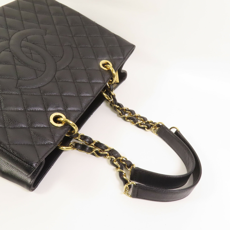 CHANEL 牛皮皮革GST Grand Shopping Tote Bag金扣鏈帶肩背袋-4