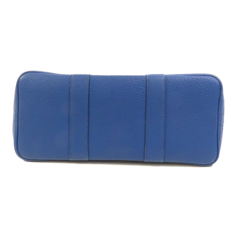 HERMES 帆布Garden Party TPM銀扣手挽袋Blue France-3