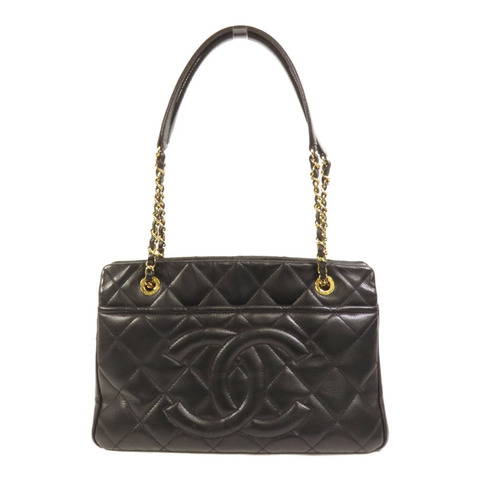 CHANEL 牛皮皮革Timeless CC金扣鏈帶肩背袋