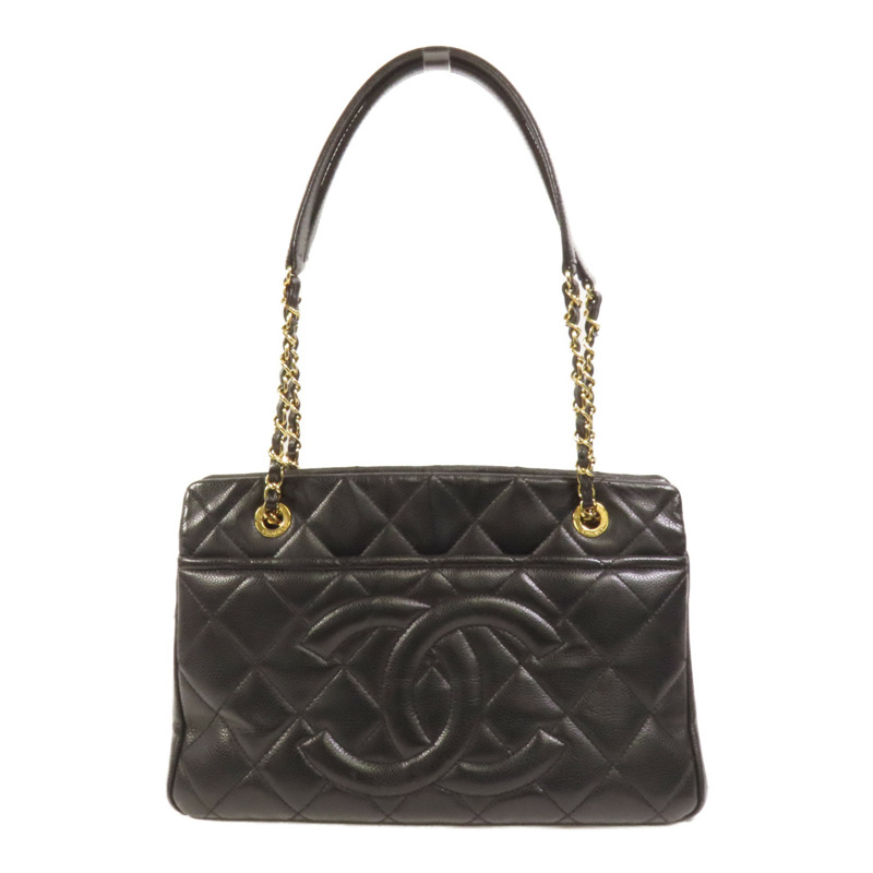 CHANEL 牛皮皮革Timeless CC金扣鏈帶肩背袋-0