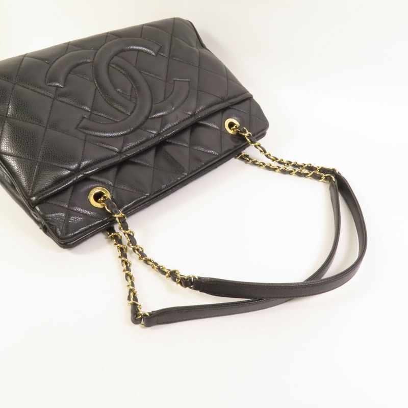 CHANEL 牛皮皮革Timeless CC金扣鏈帶肩背袋-4