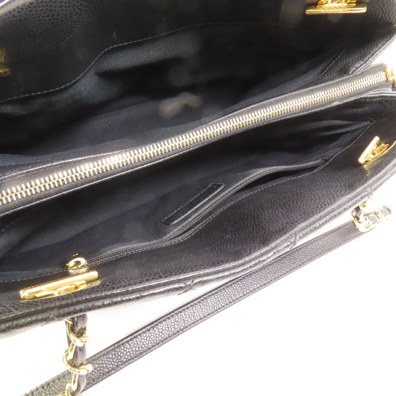 CHANEL 牛皮皮革Timeless CC金扣鏈帶肩背袋-6