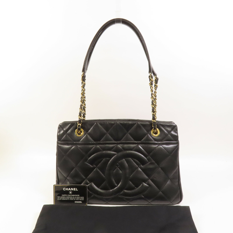 CHANEL 牛皮皮革Timeless CC金扣鏈帶肩背袋-10