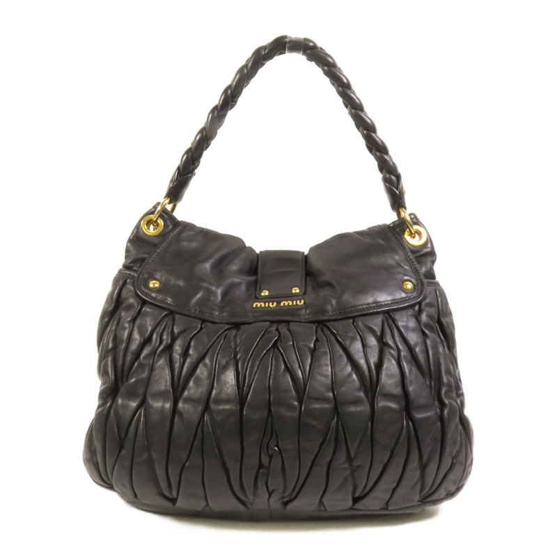 Miu Miu 羊皮皮革2 Way Shoulder金扣手挽肩背兩用袋-1