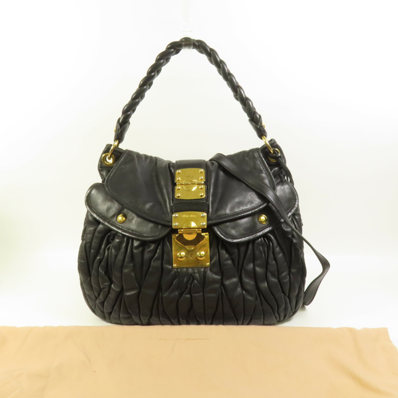 Miu Miu 羊皮皮革2 Way Shoulder金扣手挽肩背兩用袋-12