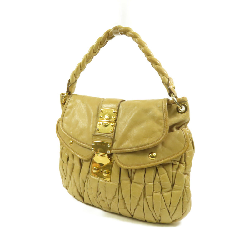 Miu Miu 牛皮皮革2 Way Shoulder金扣手挽肩背兩用袋-2