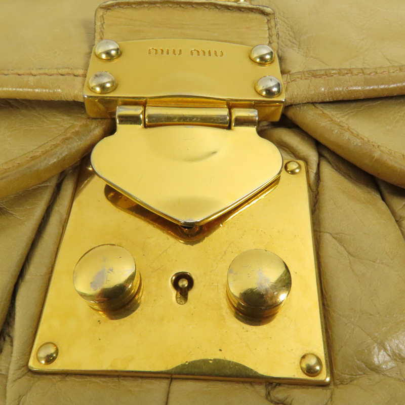 Miu Miu 牛皮皮革2 Way Shoulder金扣手挽肩背兩用袋-6
