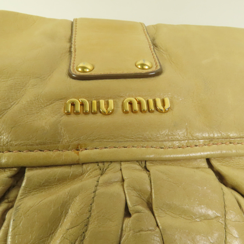Miu Miu 牛皮皮革2 Way Shoulder金扣手挽肩背兩用袋-7