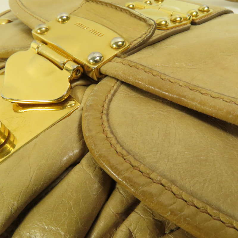 Miu Miu 牛皮皮革2 Way Shoulder金扣手挽肩背兩用袋-17