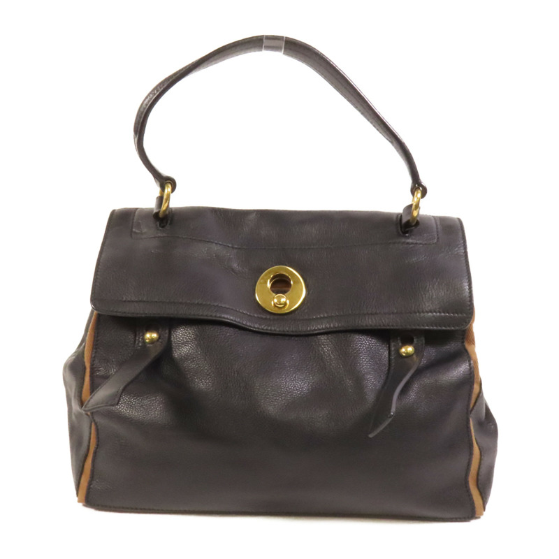 YVES SAINT LAURENT 牛皮皮革Muse Two金扣手挽袋-0