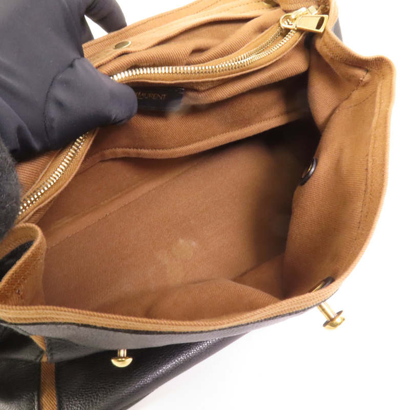 YVES SAINT LAURENT 牛皮皮革Muse Two金扣手挽袋-6