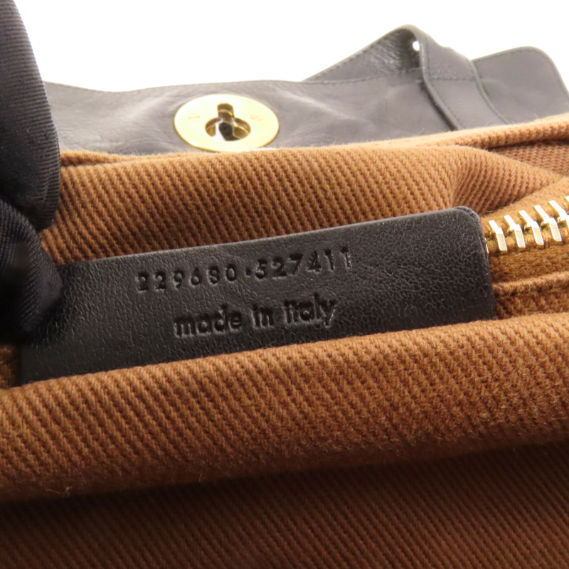 YVES SAINT LAURENT 牛皮皮革Muse Two金扣手挽袋-8