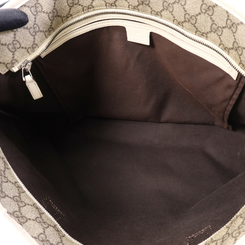 GUCCI 塗層帆布GG Tote銀扣手挽袋-4