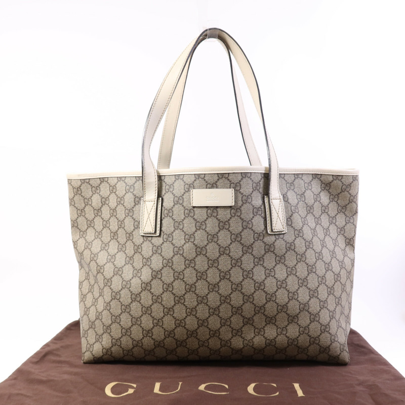 GUCCI 塗層帆布GG Tote銀扣手挽袋-9