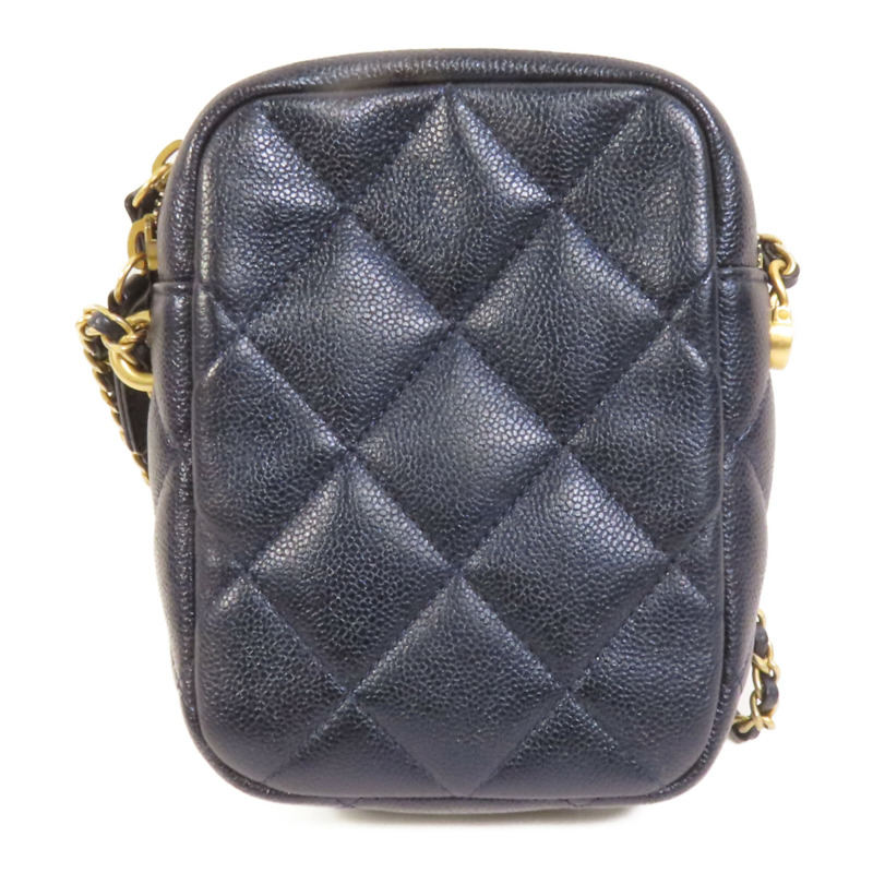 CHANEL 牛皮皮革Camera Bag金扣鏈帶肩背袋-1