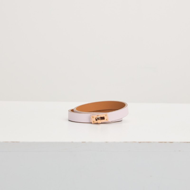 Hermès Double Kelly 雙圈手環/淡紫色-0
