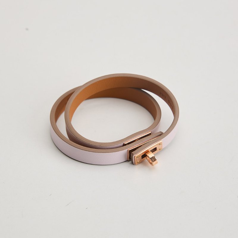 Hermès Double Kelly 雙圈手環/淡紫色-3