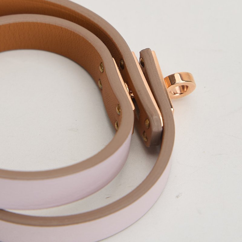 Hermès Double Kelly 雙圈手環/淡紫色-8