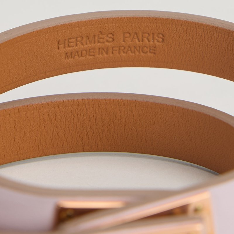 Hermès Double Kelly 雙圈手環/淡紫色-10