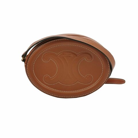 Celine CuirTriomphe牛皮純色凱旋門Logo斜挎包