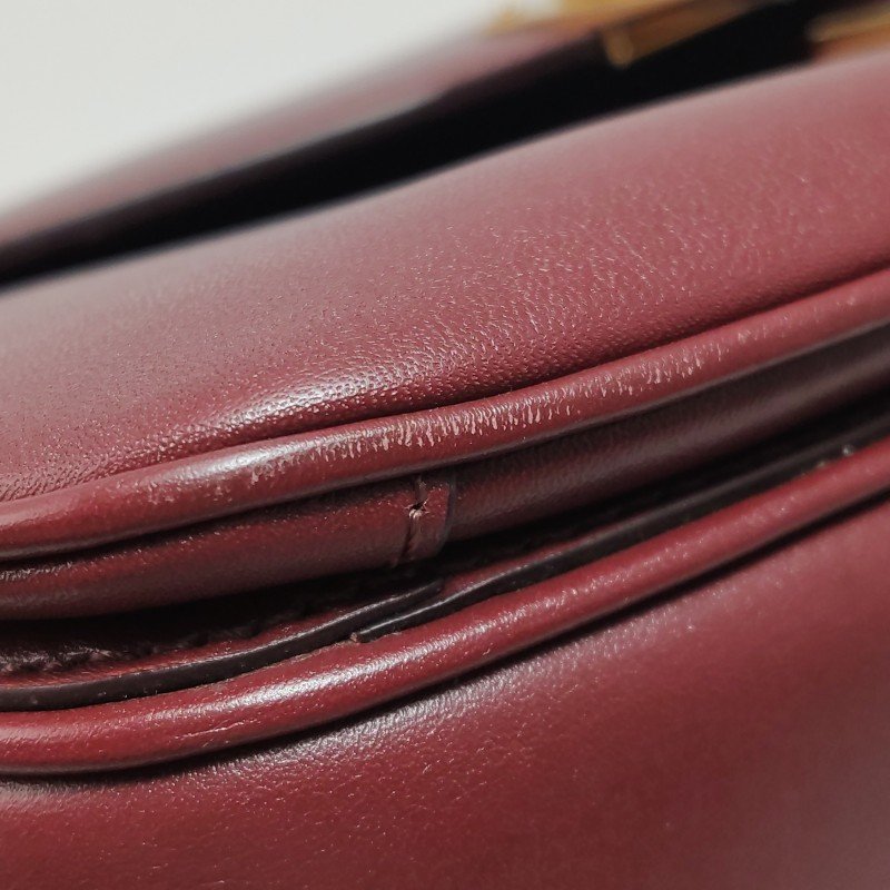 Celine C Bag中號牛皮純色金屬鎖扣單肩包-13