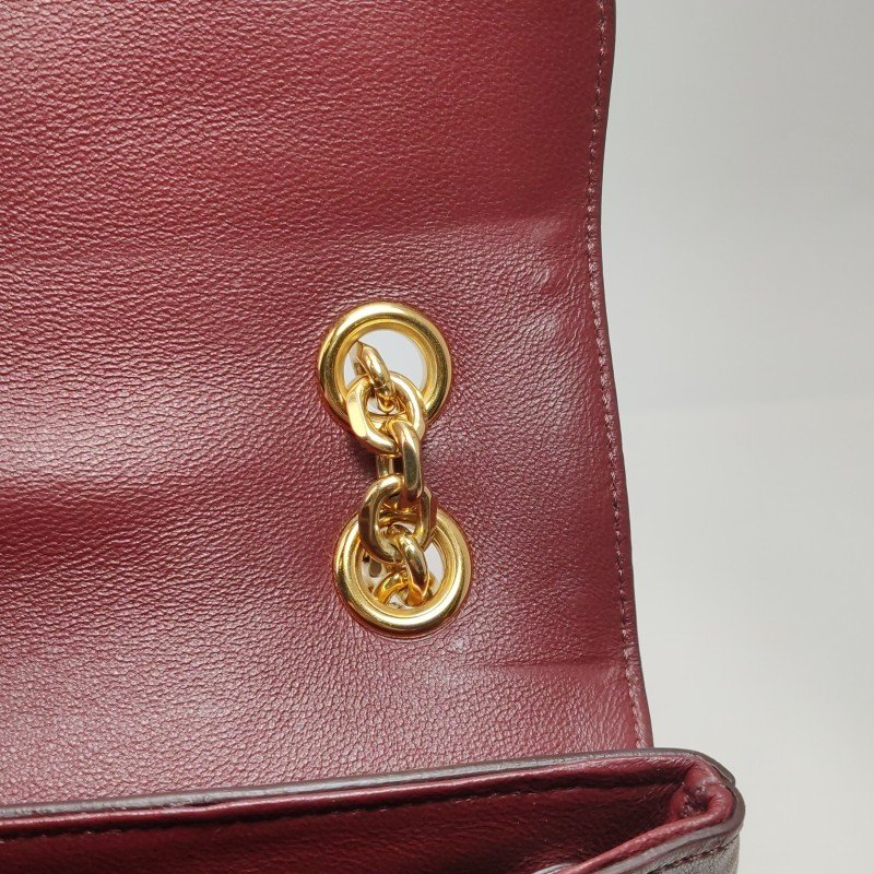 Celine C Bag中號牛皮純色金屬鎖扣單肩包-19