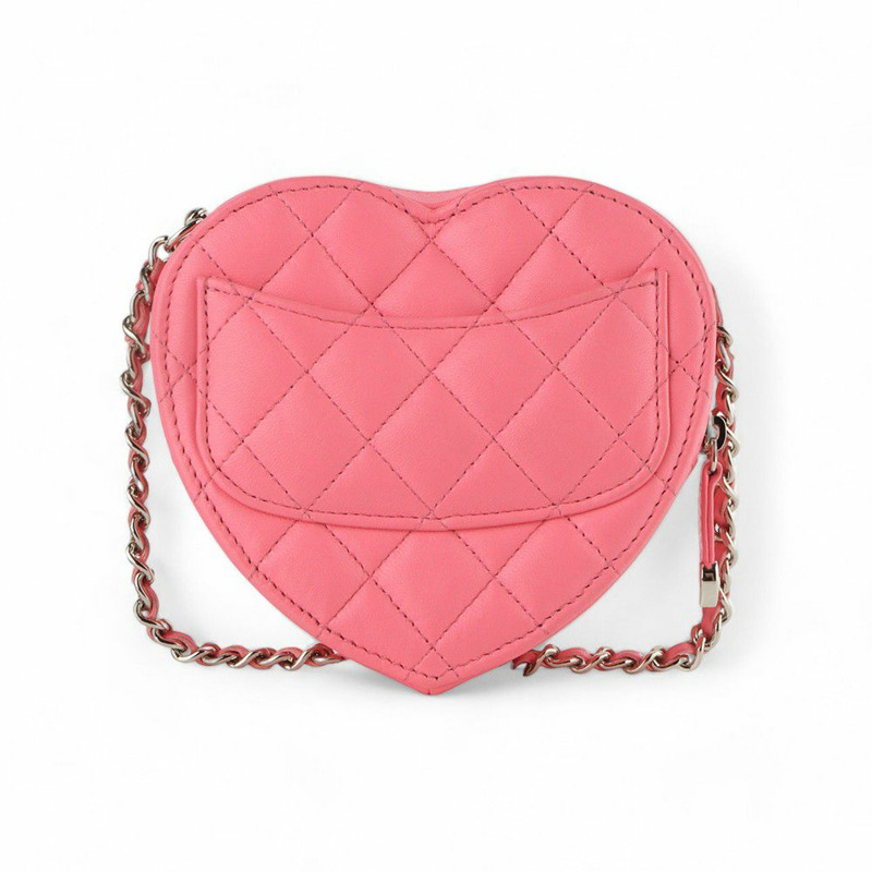 【包稅】CHANEL AP2784 香檳金羊皮 CC 心型小鏈條斜背包 /32872--2