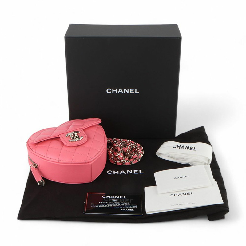 【包稅】CHANEL AP2784 香檳金羊皮 CC 心型小鏈條斜背包 /32872--7