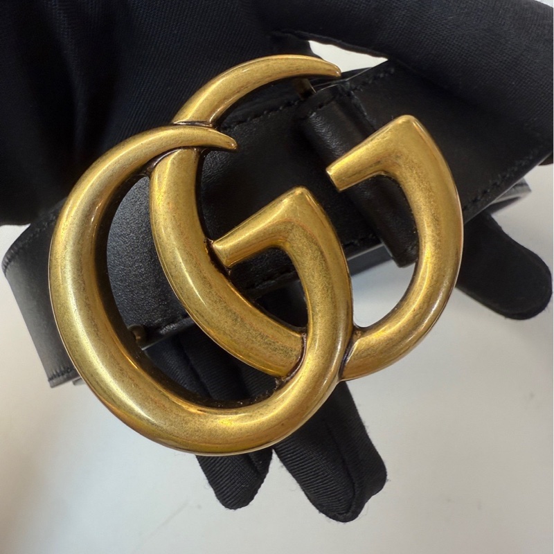 Gucci經典款雙G皮帶（85公分）閒置未使用-1