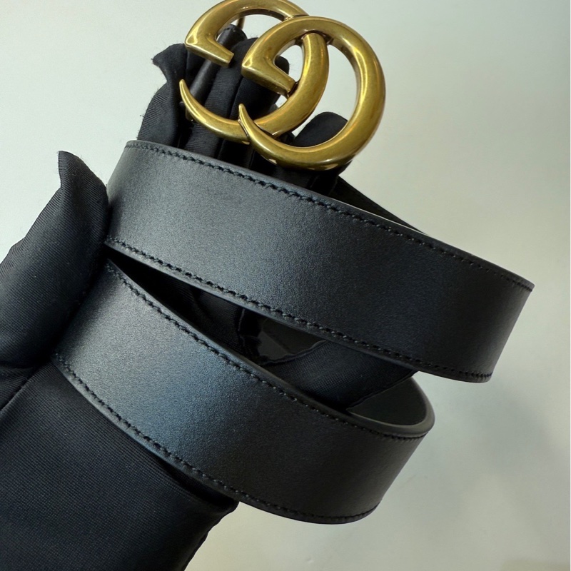 Gucci經典款雙G皮帶（85公分）閒置未使用-3