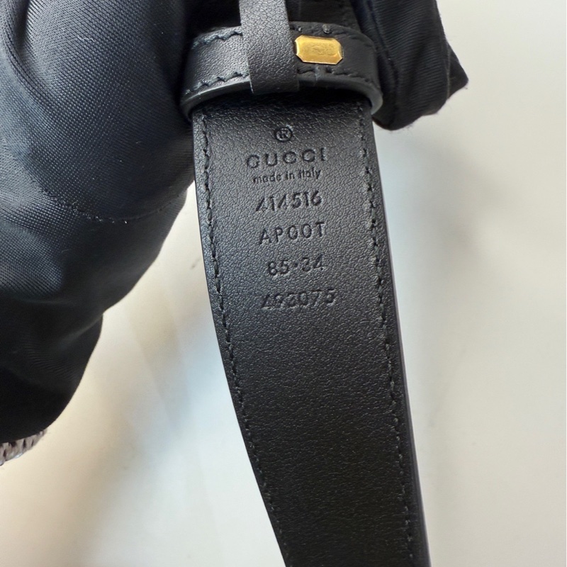 Gucci經典款雙G皮帶（85公分）閒置未使用-4