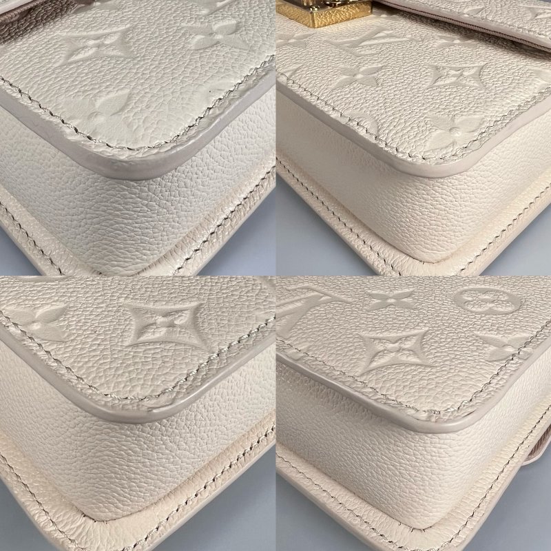 全新品 LV M82836/晶片款 白壓紋Wallet On Chain Métis 金鍊麻將包-10
