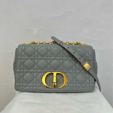 Dior caro 霧霾藍金釦中號