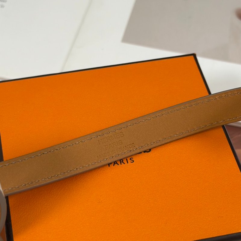 HERMES Mini kelly雙圈手環 - T1 奶昔白金 T-8